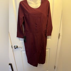 Maroon dress with zipper in back